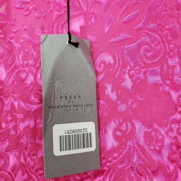 Preen Thornton Bregazzi Louise Silk Blouse Pink Burnout Sheer Wmns XS - Picture 6 of 7